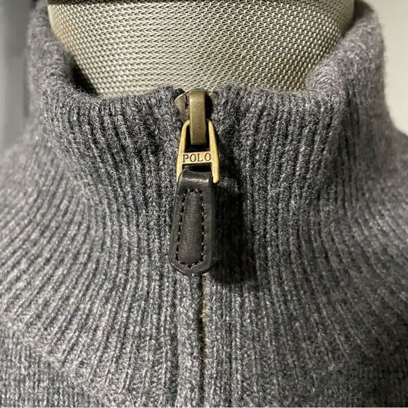 Polo Ralph Lauren‎ Polo Pony Wool Cashmere Italian Yarn Quarter-Zip Sweater XXL - Picture 2 of 7